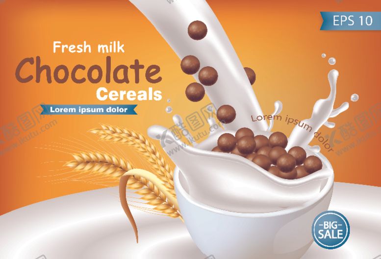 编号：58875404011438219780【酷图网】源文件下载-巧克力麦片牛奶活力瞬间