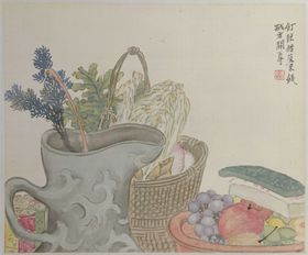 国画树枝植物