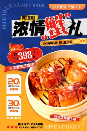 大闸蟹促销海报