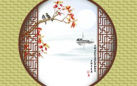 装饰画背景墙鲤鱼锦鲤花鸟中式