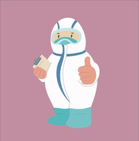 卡通人物防护服医务人员EPS