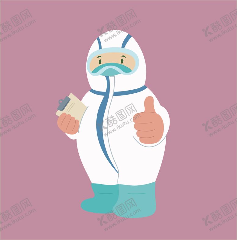 编号：46284807141302318412【酷图网】源文件下载-卡通人物防护服医务人员EPS