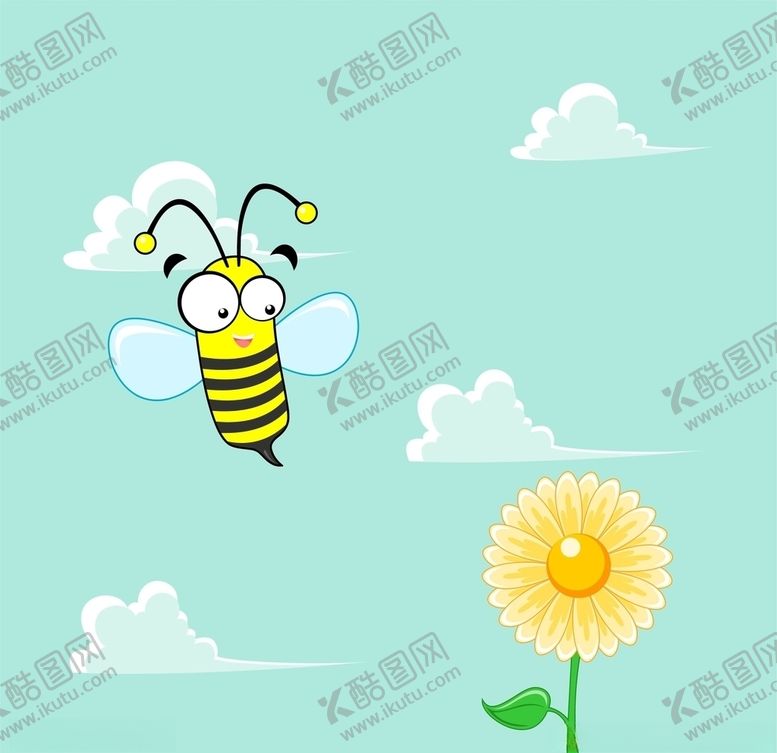 编号：26851307051849362688【酷图网】源文件下载-矢量卡通蜜蜂插图