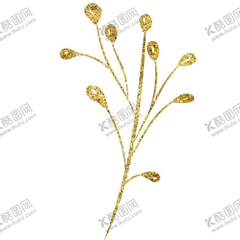 编号：43921807041617096457【酷图网】源文件下载-金色线条植物图案