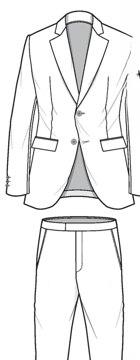 服装款式图夹克设计单西