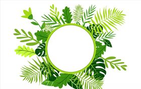 绿叶植物元素背景