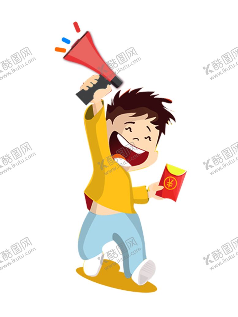 编号：29739912101142084527【酷图网】源文件下载-男孩喇叭通知 