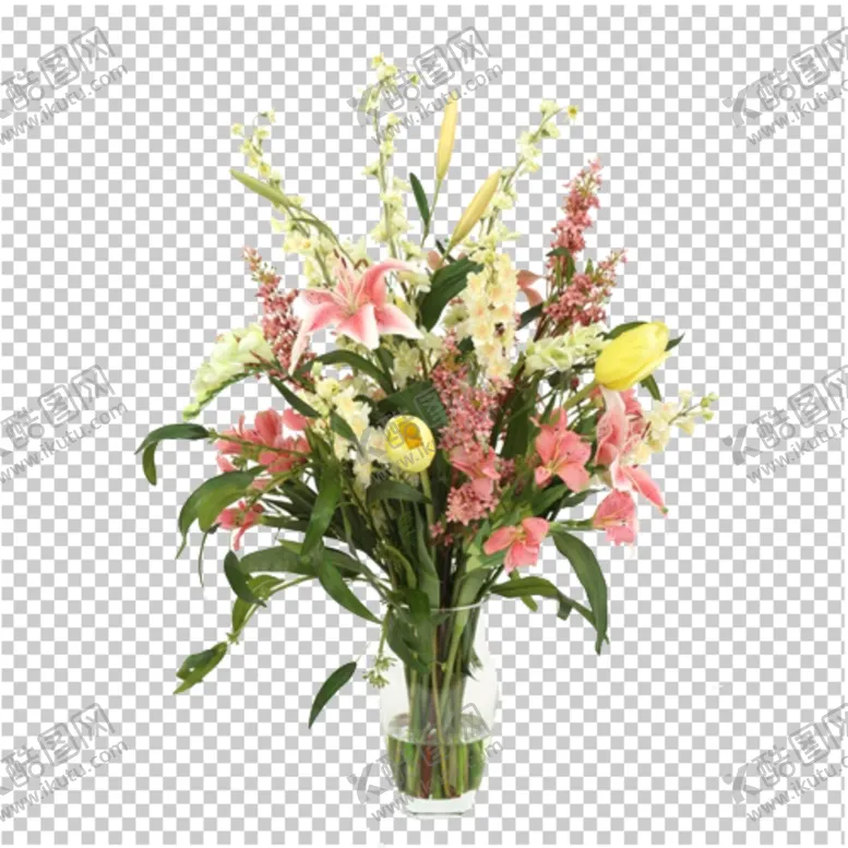 编号：72434204070435021521【酷图网】源文件下载-透明底花艺绿植摆件桌花