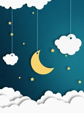 折纸风星星月亮夜景
