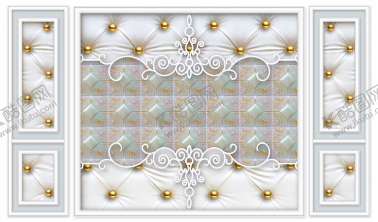 编号：25516710072012484898【酷图网】源文件下载-3D边框电视背景墙