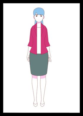 手绘女孩女人