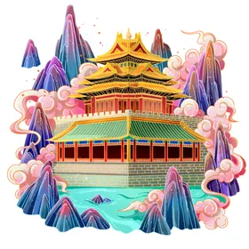 国潮插画背景