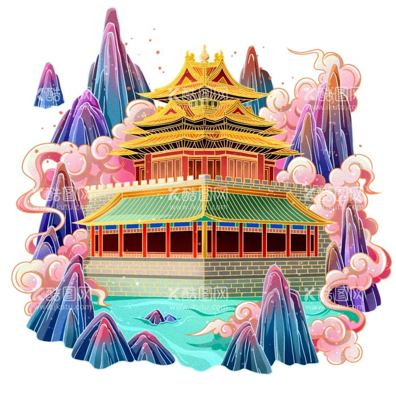 编号：33321912032227498424【酷图网】源文件下载-国潮插画背景