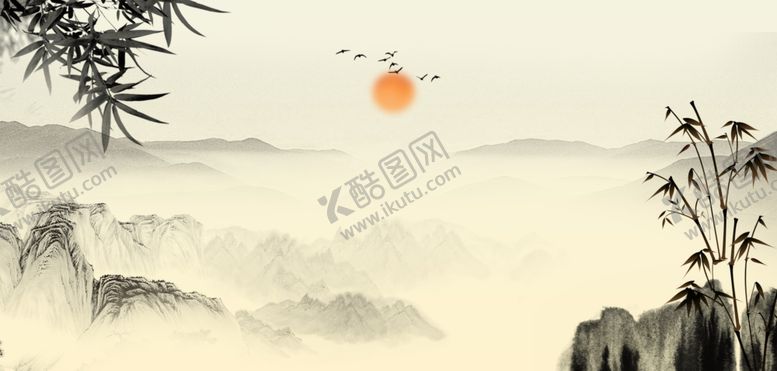 编号：82877903312138257229【酷图网】源文件下载-日出山水间竹影映晨景