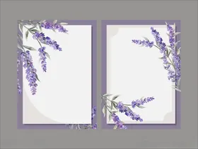 薰衣草装饰的卡片贺卡请柬
