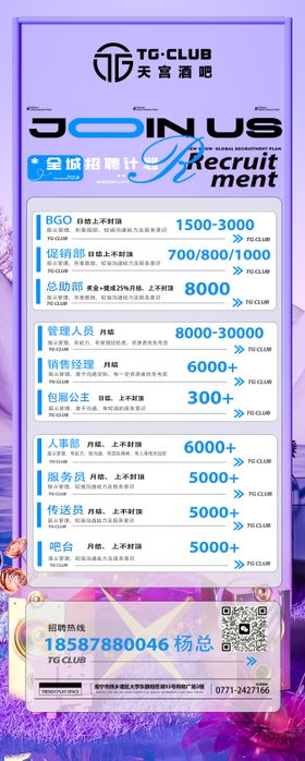 酒吧招聘海报