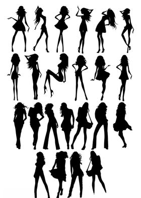 女人剪影模特