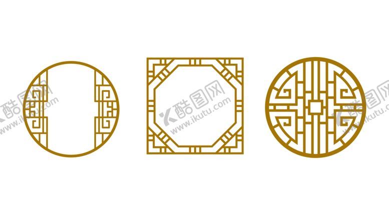 编号：31309401300125034828【酷图网】源文件下载-中式圆形边框花纹