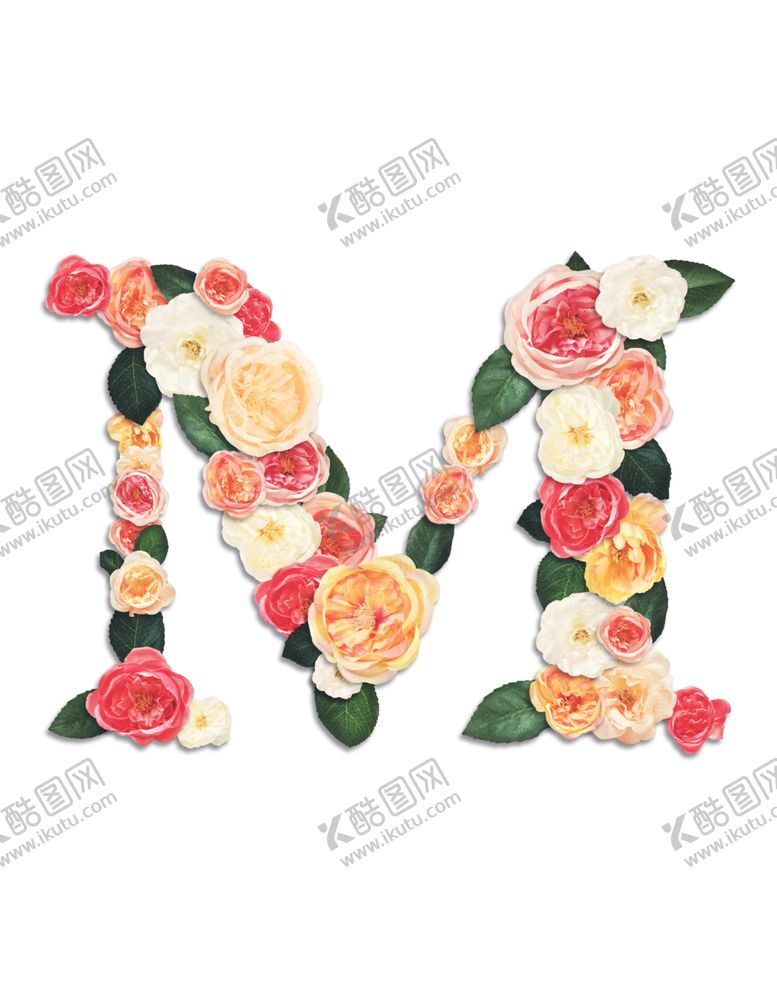 编号：63509909250847484379【酷图网】源文件下载-花卉植物英文字母元素