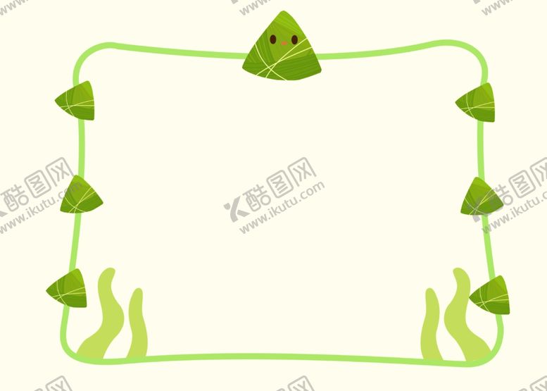 编号：36741210300202045811【酷图网】源文件下载-端午节边框粽子竹子简约装饰元素