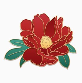 牡丹花卉海报底纹素材logo
