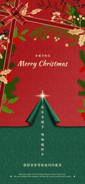 圣诞节礼盒祝福海报