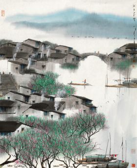 中式山水风景画