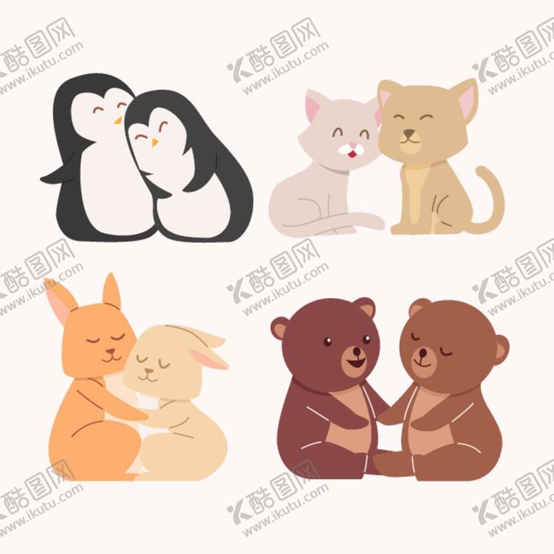 编号：70028112042344313780【酷图网】源文件下载-情人节动物 