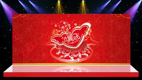 红色主体婚礼现场布置设计源文件