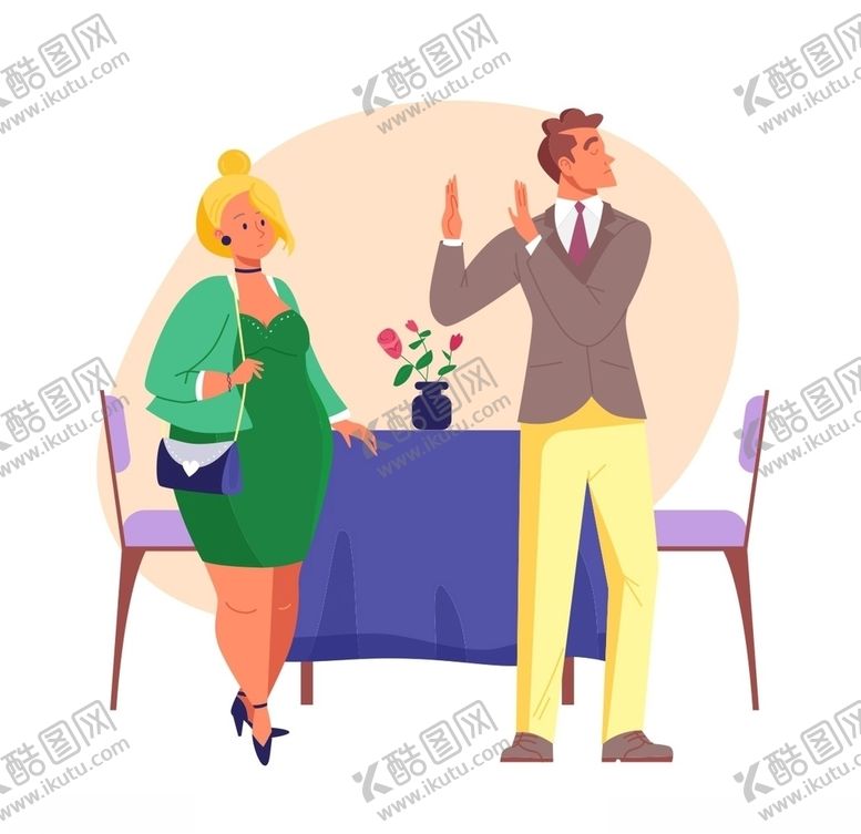 编号：59810509252340138384【酷图网】源文件下载-扁平化胖女生生活插画