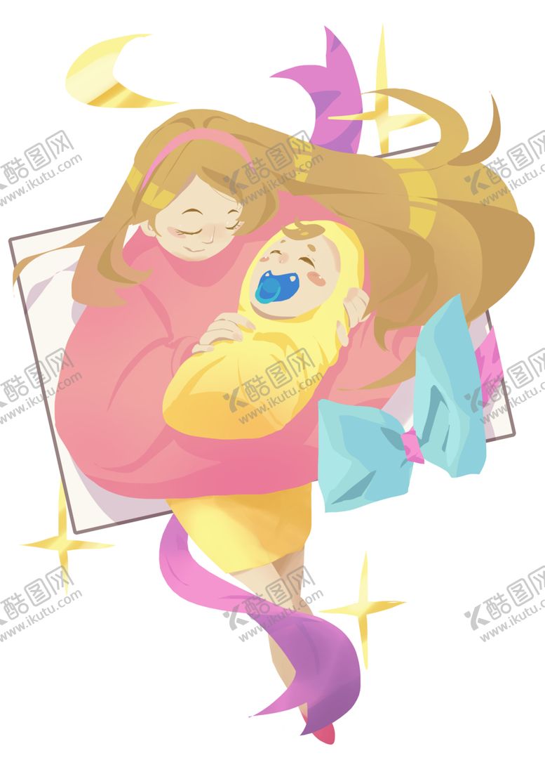 编号：30987705020351429179【酷图网】源文件下载-宝妈哄宝宝插画
