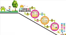 校园文化墙学校楼梯文化墙