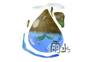 高清原创手绘插画24节气雨水