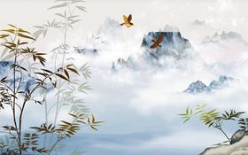 新中式竹子背景墙