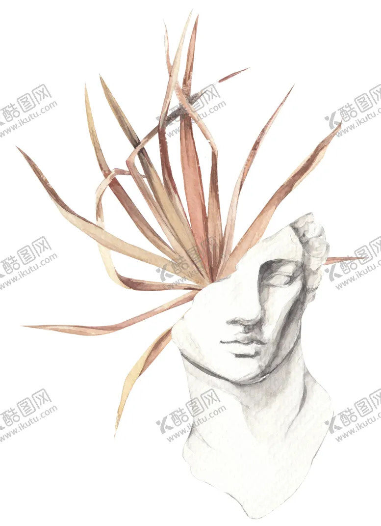 编号：80458806281127516358【酷图网】源文件下载-北欧小清新水彩植物图案