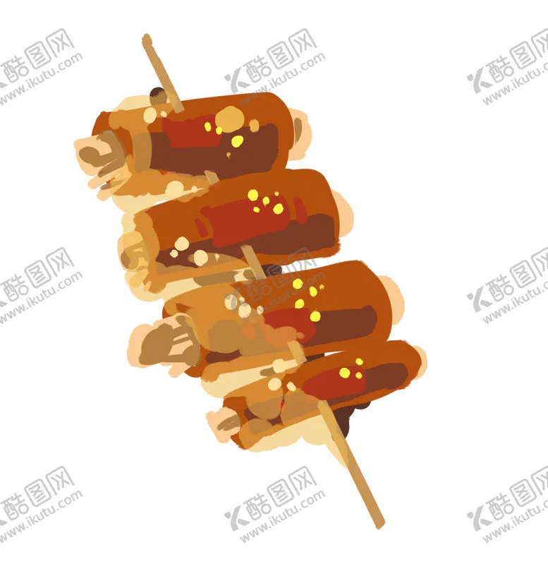 编号：27543610110604018241【酷图网】源文件下载-美味食物烤串插画  