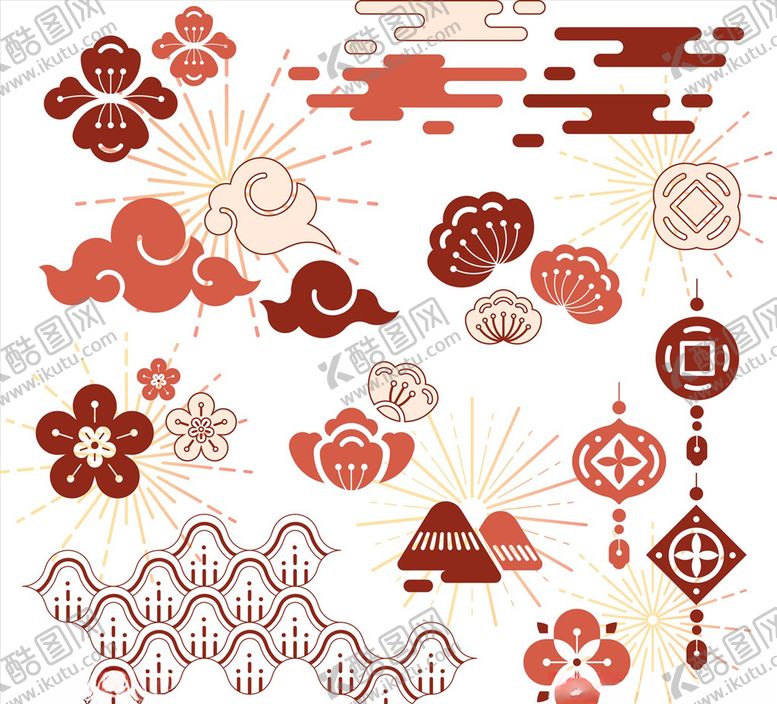 编号：67571810290459358331【酷图网】源文件下载-节日春节祥云元素