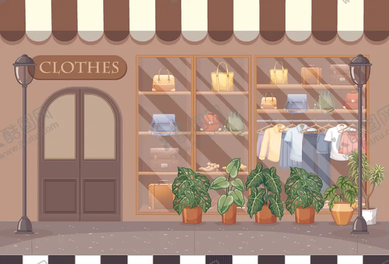 编号：10138706161533415812【酷图网】源文件下载-卡通服装门店