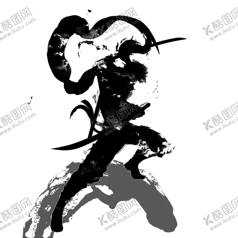 编号：75931809260230075381【酷图网】源文件下载-武侠水墨人物画