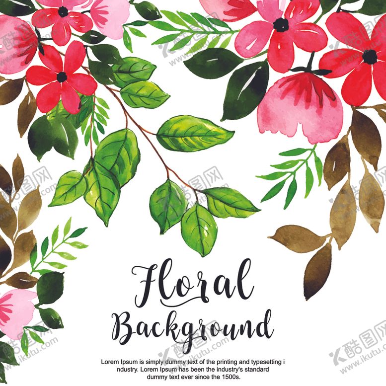 编号：65621109250016193178【酷图网】源文件下载-水彩花卉