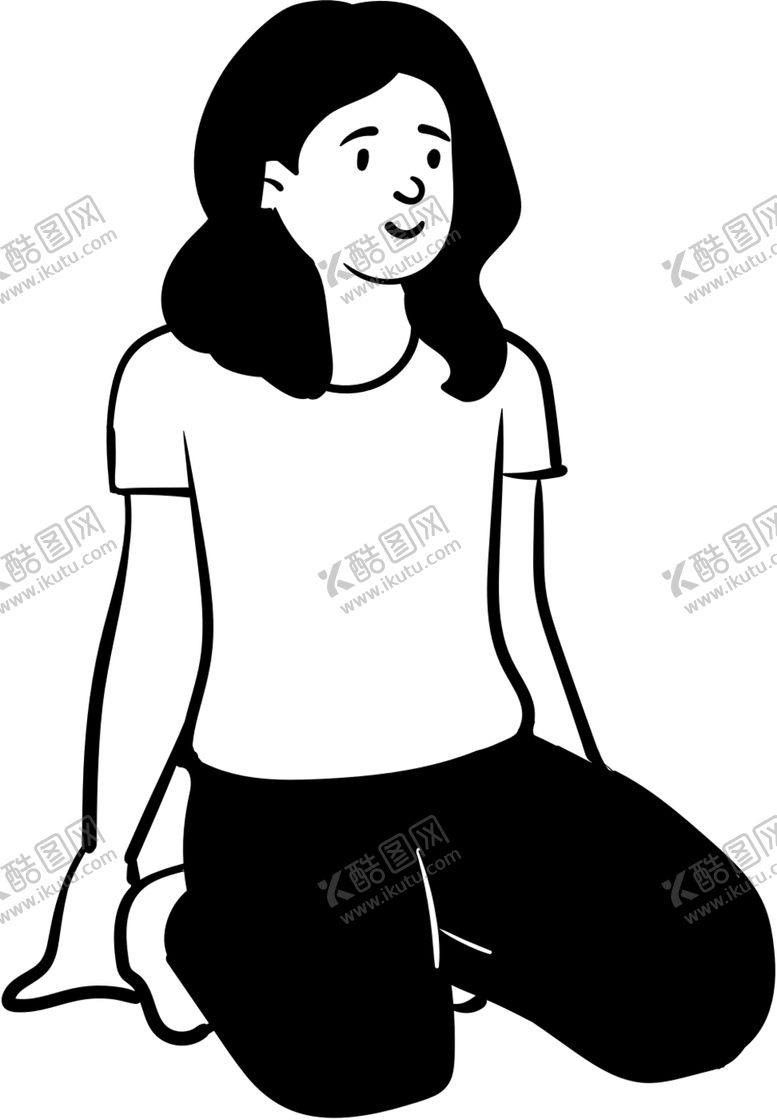 编号：64068009230206451945【酷图网】源文件下载-简笔画女