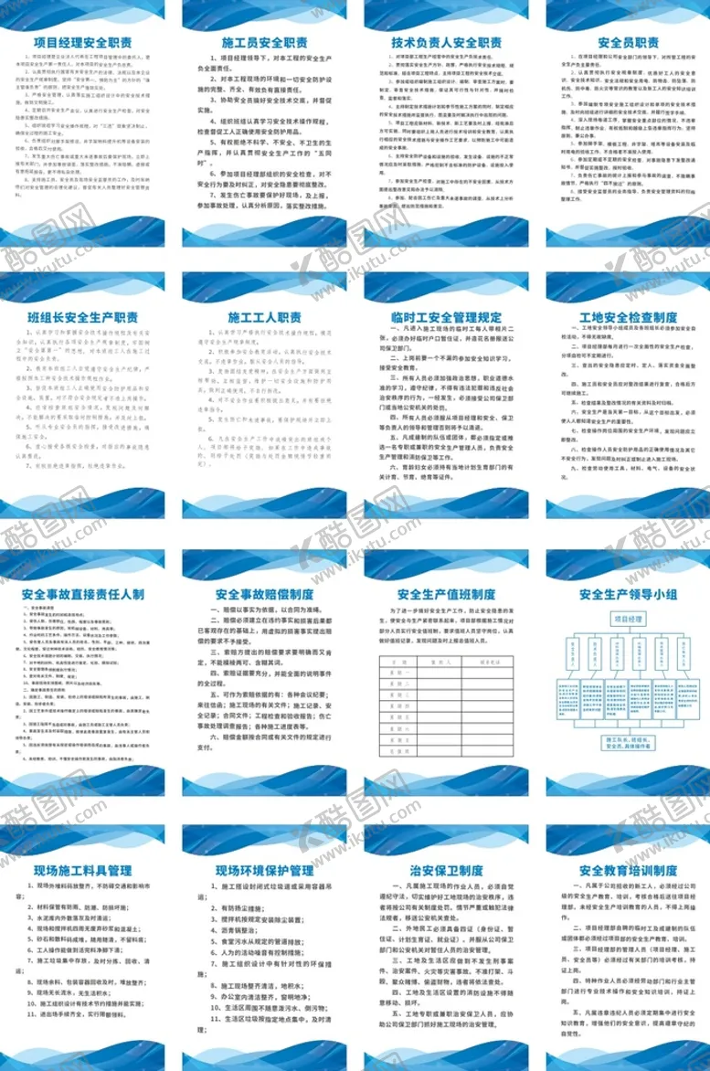 安全制度牌管理职责各类