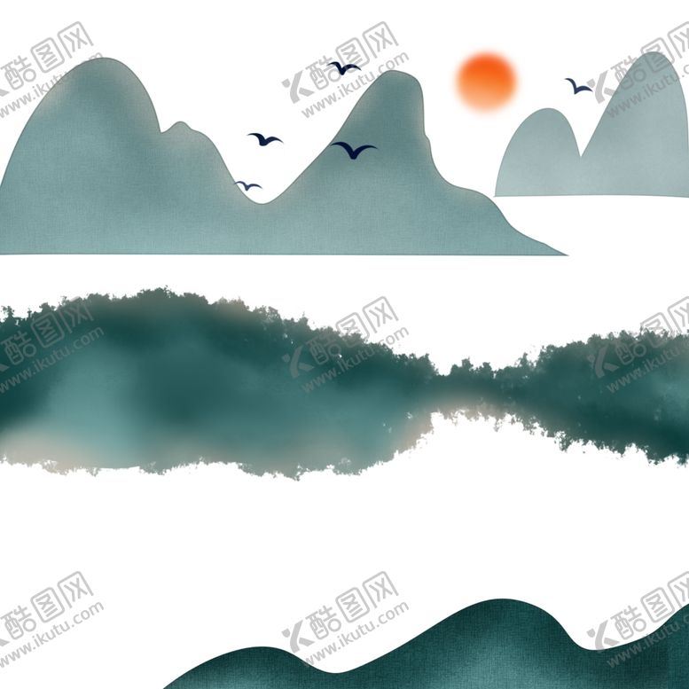 编号：48784710131452226049【酷图网】源文件下载-中国风山水水墨高山峻岭