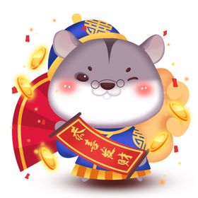 手绘卡通动物小仓鼠