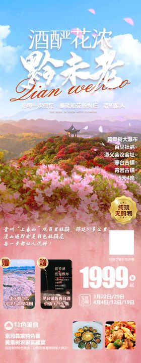 贵州百里杜鹃花长图海报