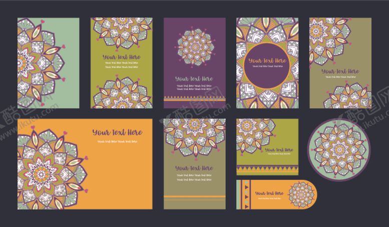 编号：76994309160148303792【酷图网】源文件下载-古典花纹卡片