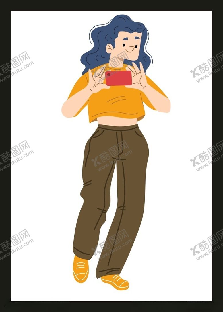 编号：23158101302013587266【酷图网】源文件下载-玩手机女孩