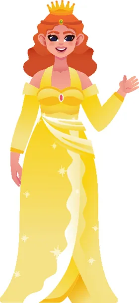 公主插图手绘卡通