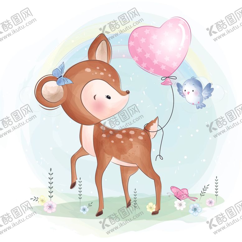 编号：72787307062328398879【酷图网】源文件下载-温馨浪漫动物插画