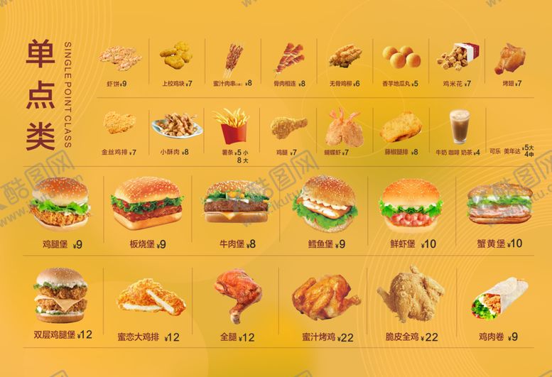 编号：96999204061715436940【酷图网】源文件下载-多样美味快餐食品